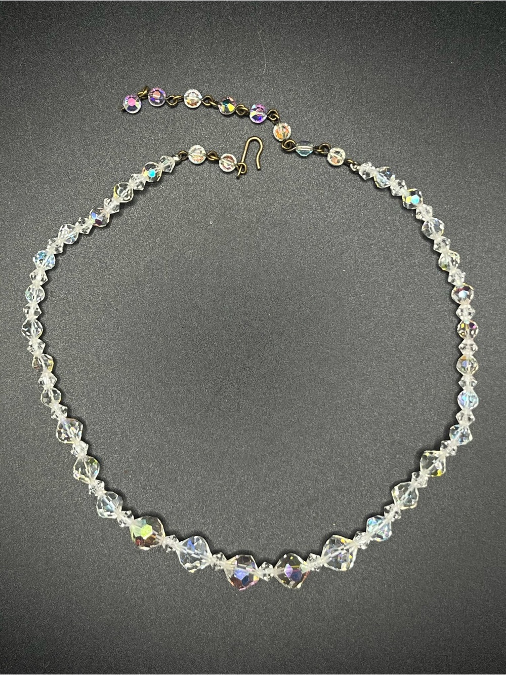 Vintage Aurora Borealis Crystal Choker 14”